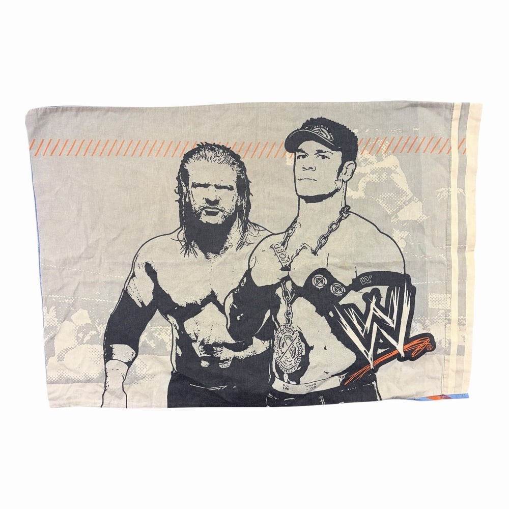 WWE John Cena Triple H Ringside Reversible Pillowcase 2008 Nostalgic Memorabilia